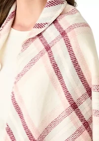 Women's Classic Plaid Triangle Wrap with Whipstitch
