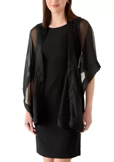 Women's Satin Border Evening Wrap