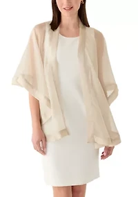 Women's Satin Border Evening Wrap