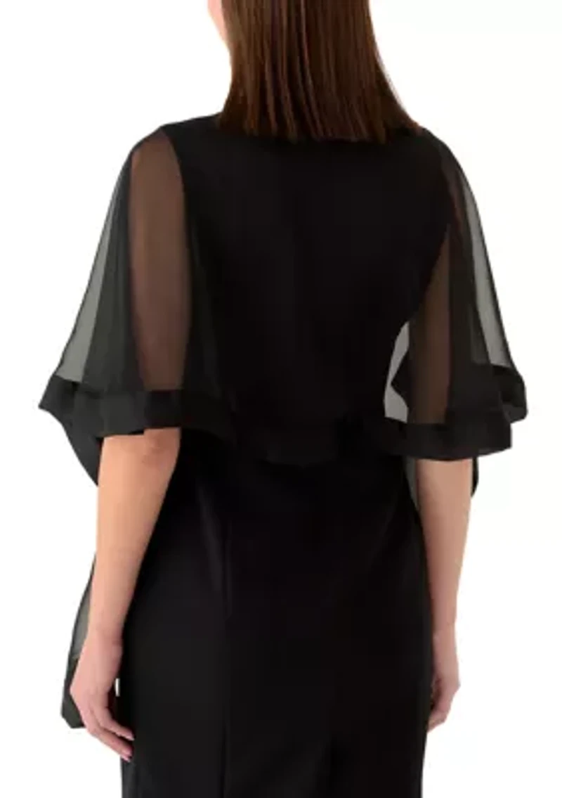 Women's Satin Border Evening Wrap