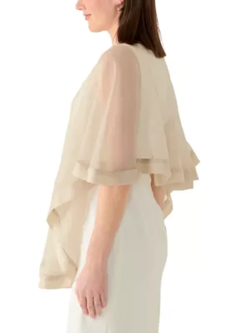 Women's Satin Border Evening Wrap