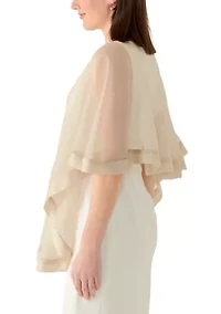Women's Satin Border Evening Wrap