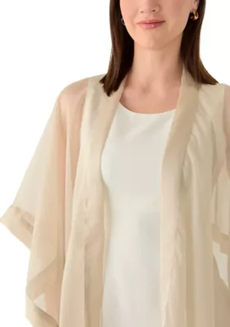 Women's Satin Border Evening Wrap