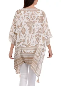 Women's Bird Floral Block Print Topper