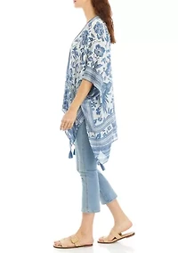 Women's Bird Floral Block Print Topper
