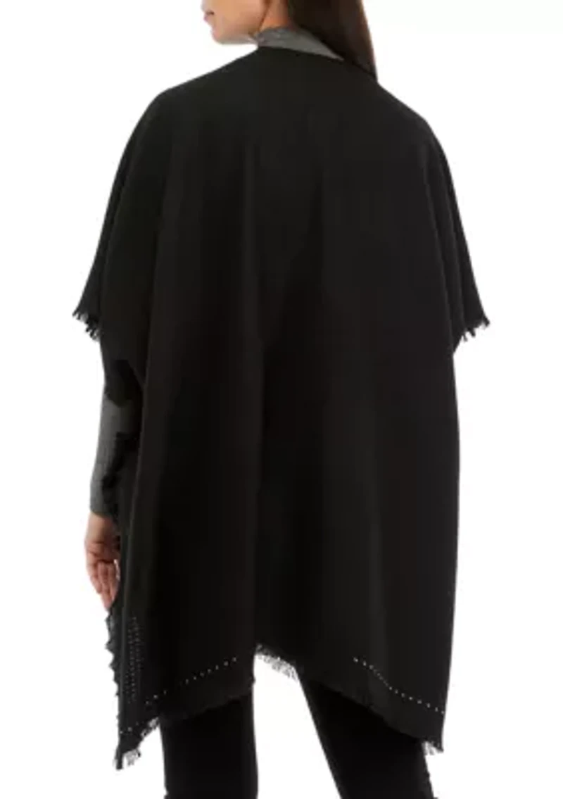 Women's Solid Basketweave Topper with Studs