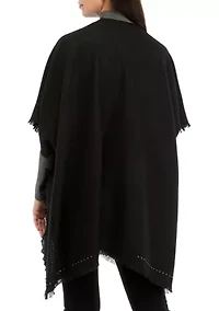 Women's Solid Basketweave Topper with Studs