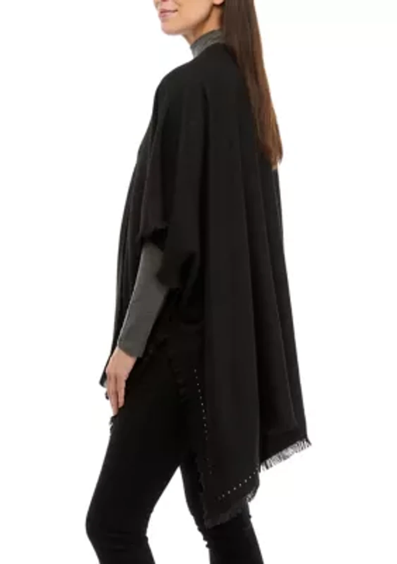 Women's Solid Basketweave Topper with Studs