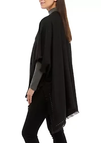 Women's Solid Basketweave Topper with Studs