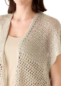 Women's Knit Crochet Duster with Sequins