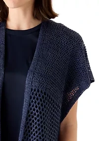 Women's Knit Crochet Duster with Sequins