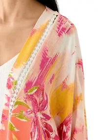 Women's Floral Ikat Printed Topper