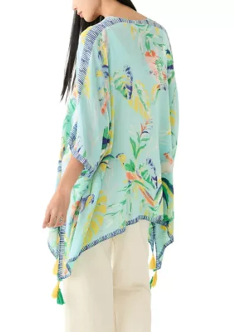 Tropical Bird Printed Crinkle Topper
