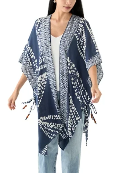 Abstract Leaf Printed Crinkle Duster