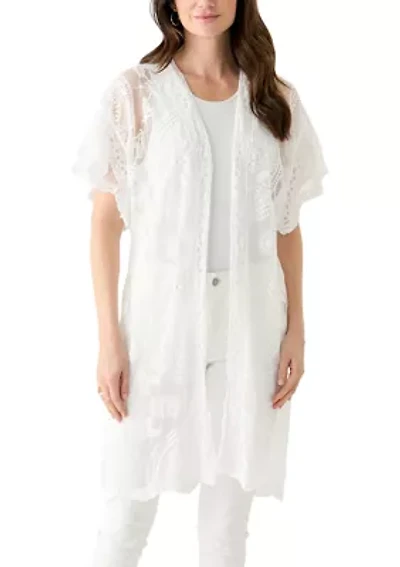 Scallop Lace Flutter Sleeve Wrap