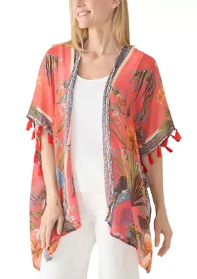 Vintage Tropical Topper with Tassels