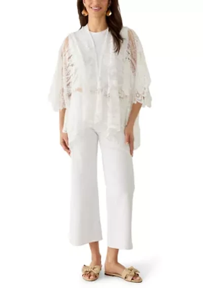 Women's Lace Cropped Fringe Topper