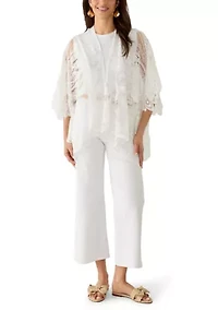 Women's Lace Cropped Fringe Topper