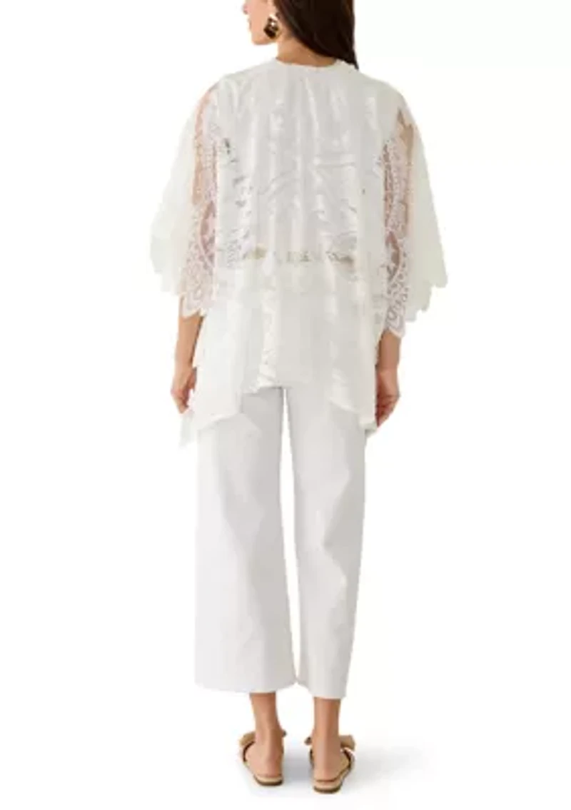 Women's Lace Cropped Fringe Topper