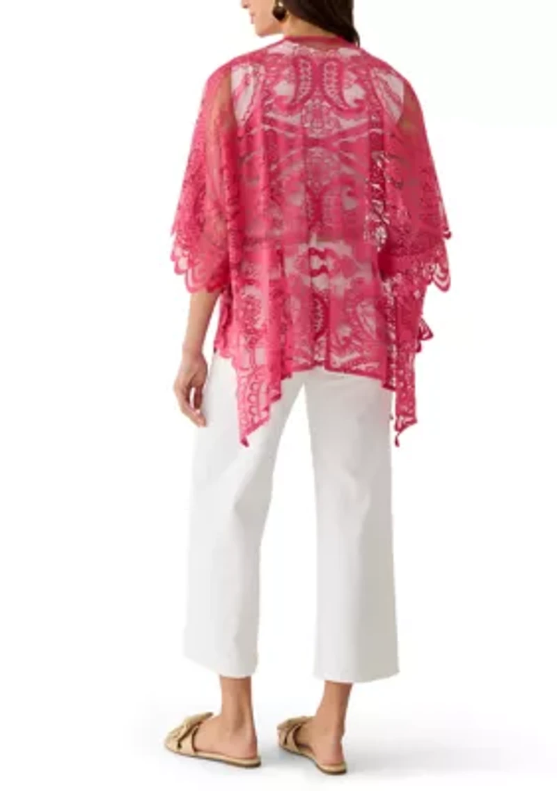 Women's Lace Cropped Fringe Topper