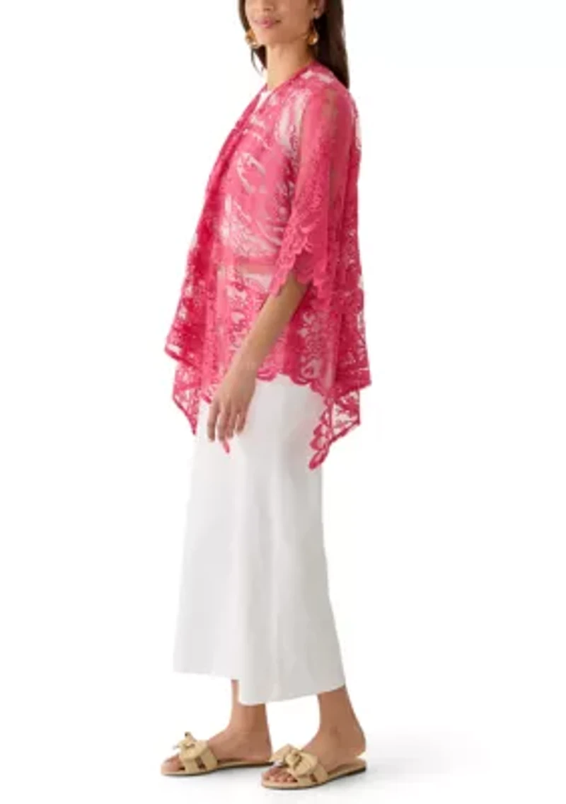 Women's Lace Cropped Fringe Topper