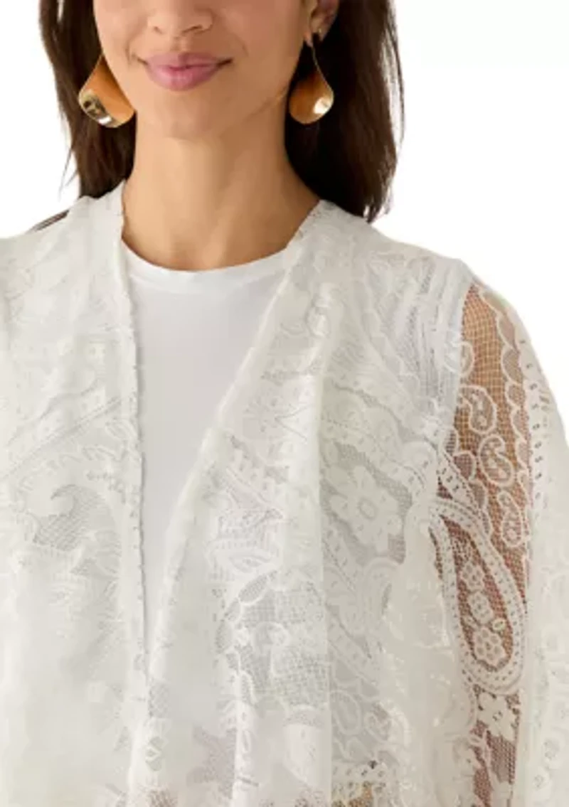 Women's Lace Cropped Fringe Topper