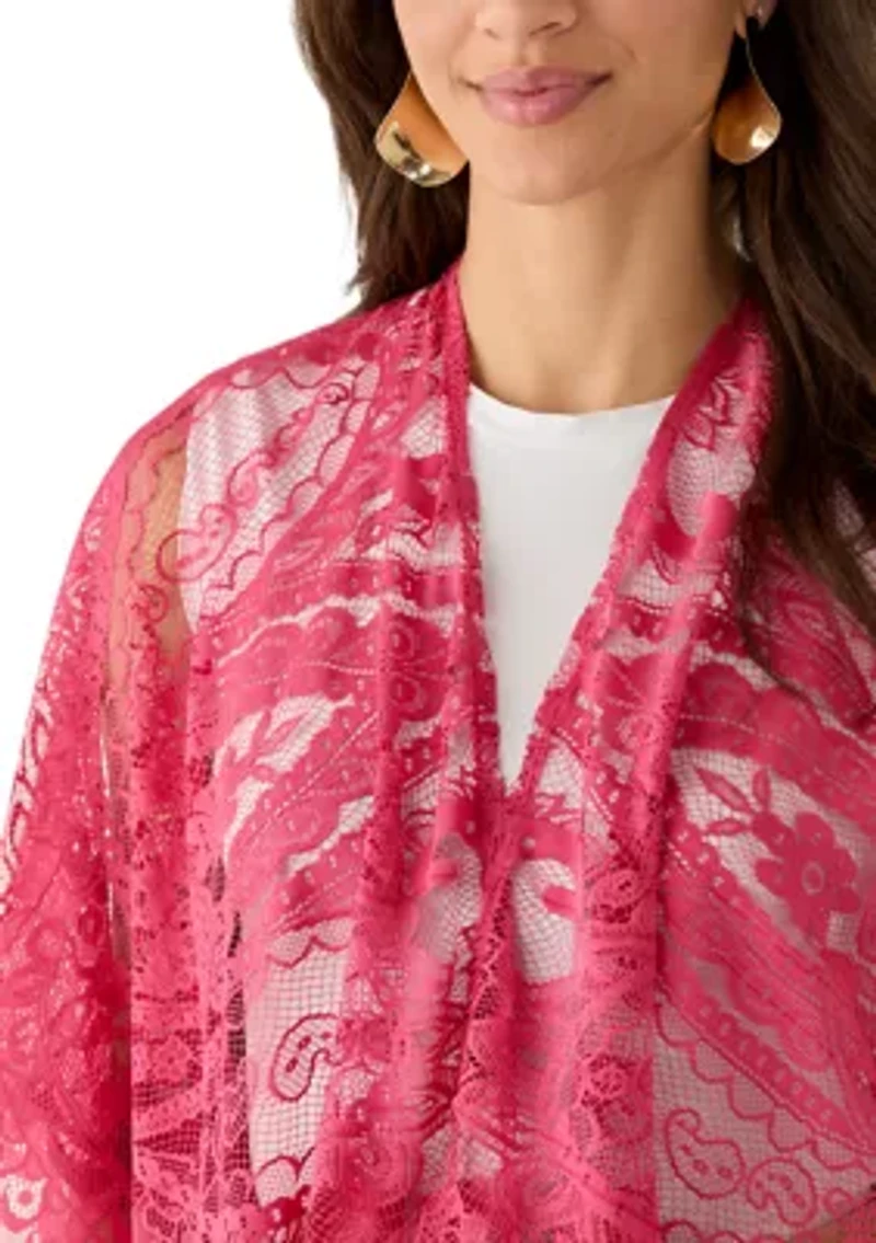 Women's Lace Cropped Fringe Topper