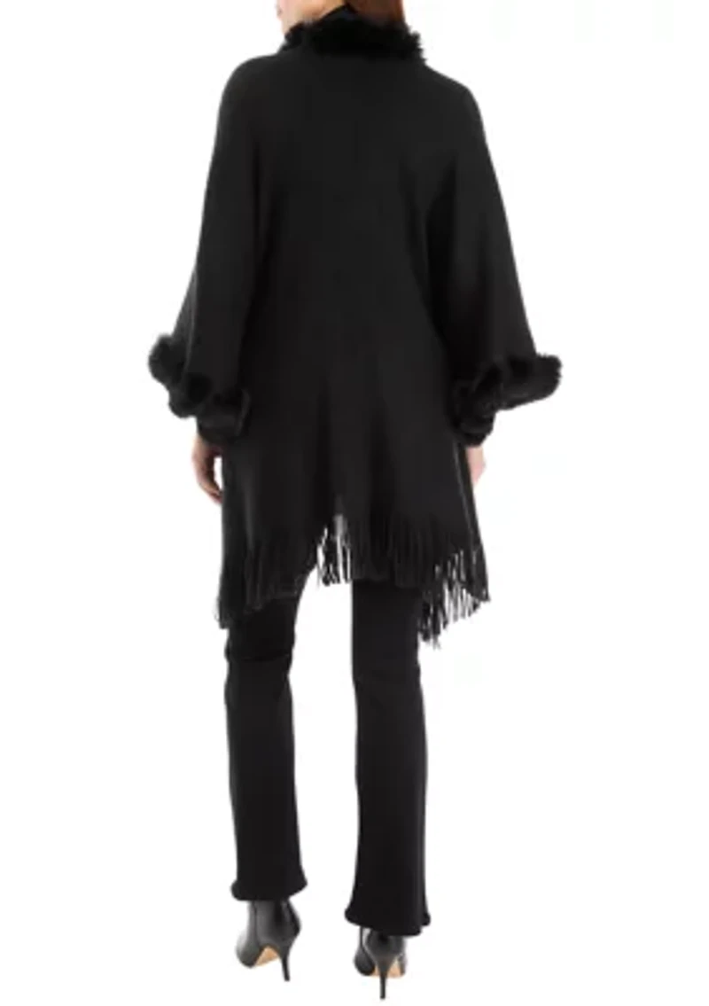 Women's Solid Twisted Fur Topper