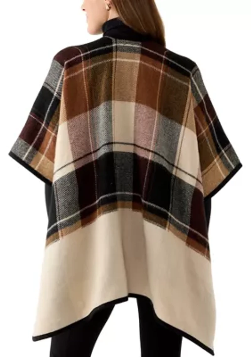 Women's Plaid Reversible Topper with Toggle