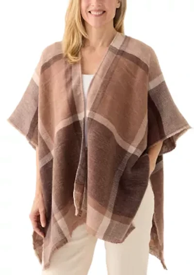 Women's Animal Plaid Printed Reversible Topper