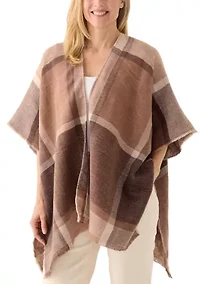 Women's Animal Plaid Printed Reversible Topper