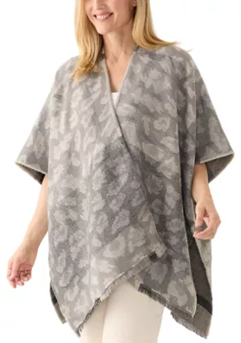 Women's Animal Plaid Printed Reversible Topper