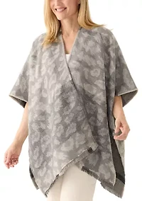 Women's Animal Plaid Printed Reversible Topper