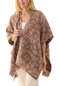 Women's Animal Plaid Printed Reversible Topper