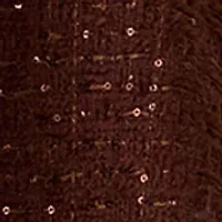 Women's Tweed Sequin Cape with Faux Fur