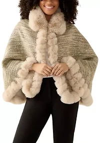 Women's Tweed Sequin Cape 