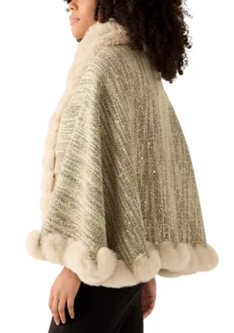 Women's Tweed Sequin Cape