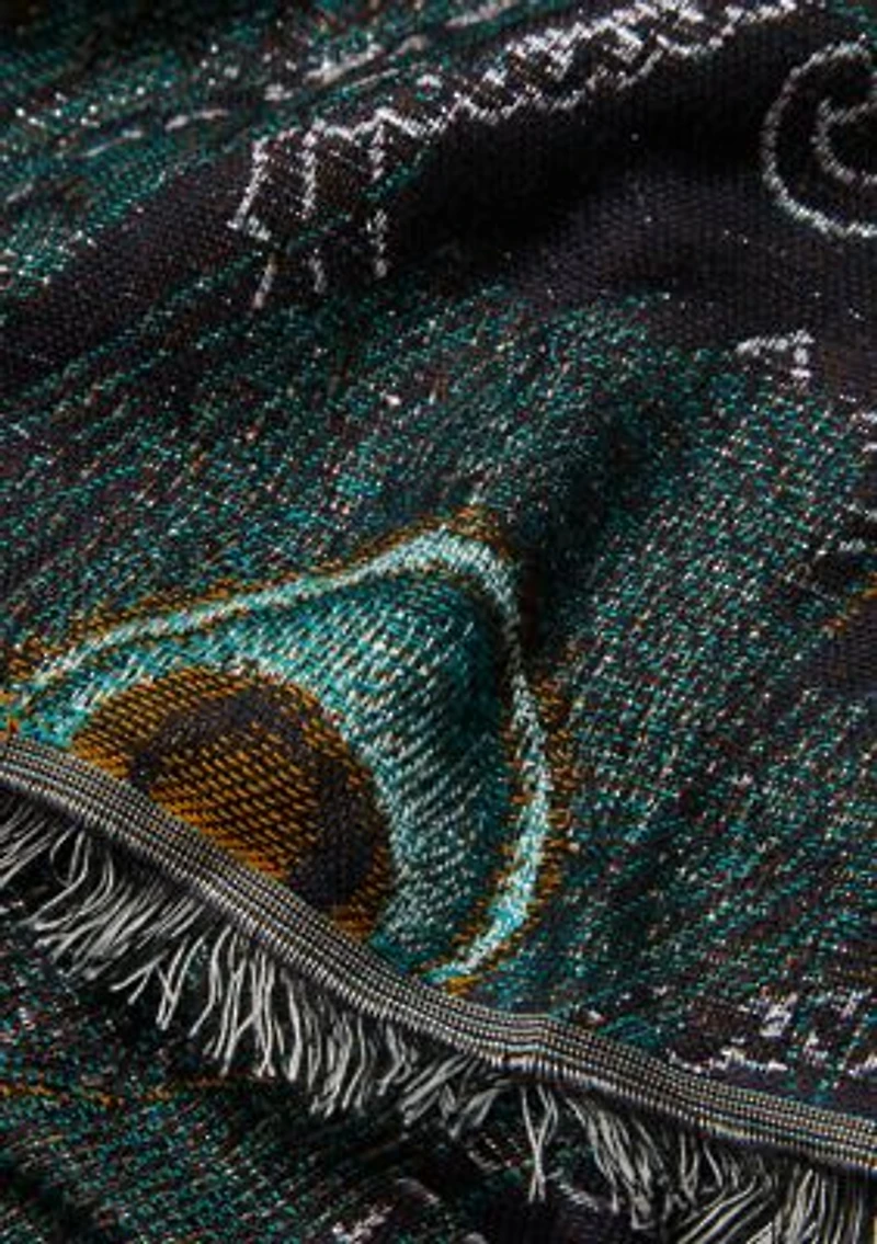 Peacock Jacquard Wrap Scarf