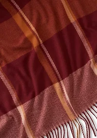 Oversized Plaid Feather Soft Wrap Scarf