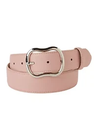 Feather Edge Stitch Classic Curvy Buckle Belt
