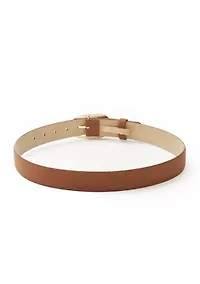 Sculptural Oval Centerbar Buckle Belt