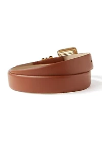 Organic Shaped Buckle and Loops Smooth Belt