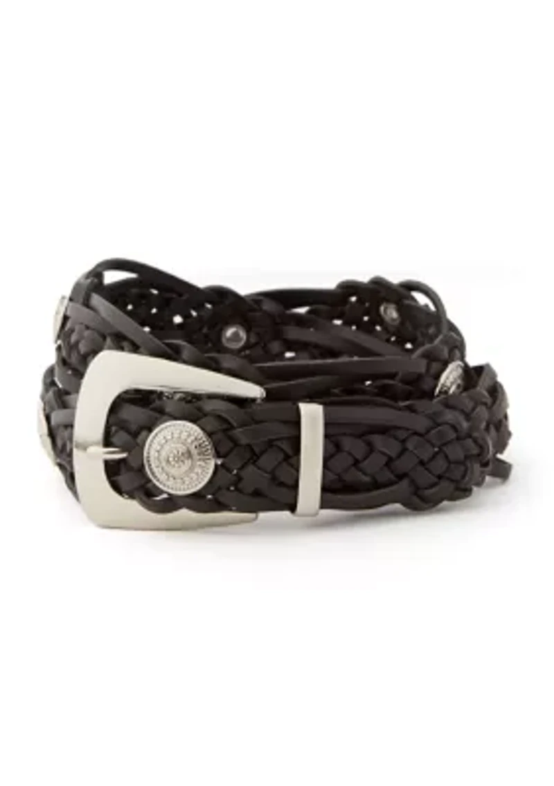 Braided Belt with Conchos