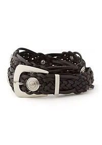 Braided Belt with Conchos