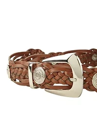 Braided Belt with Conchos