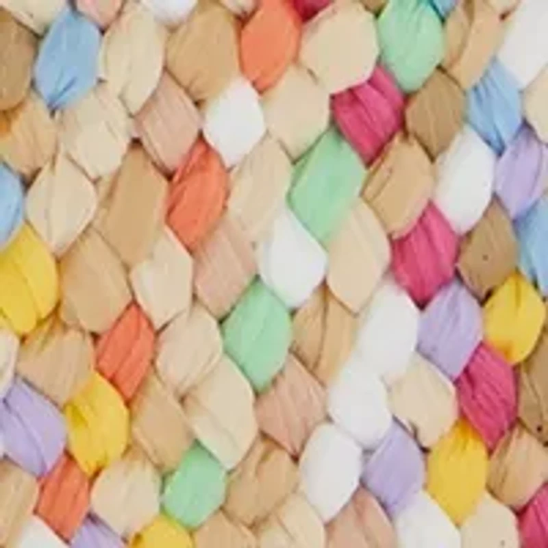 Patterned Stretch Raffia Belt