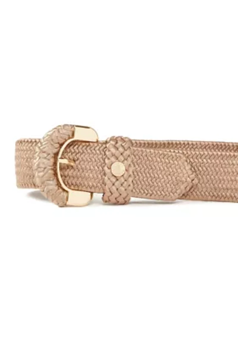 Shiny Stretch Partial Wrapped Buckle Belt