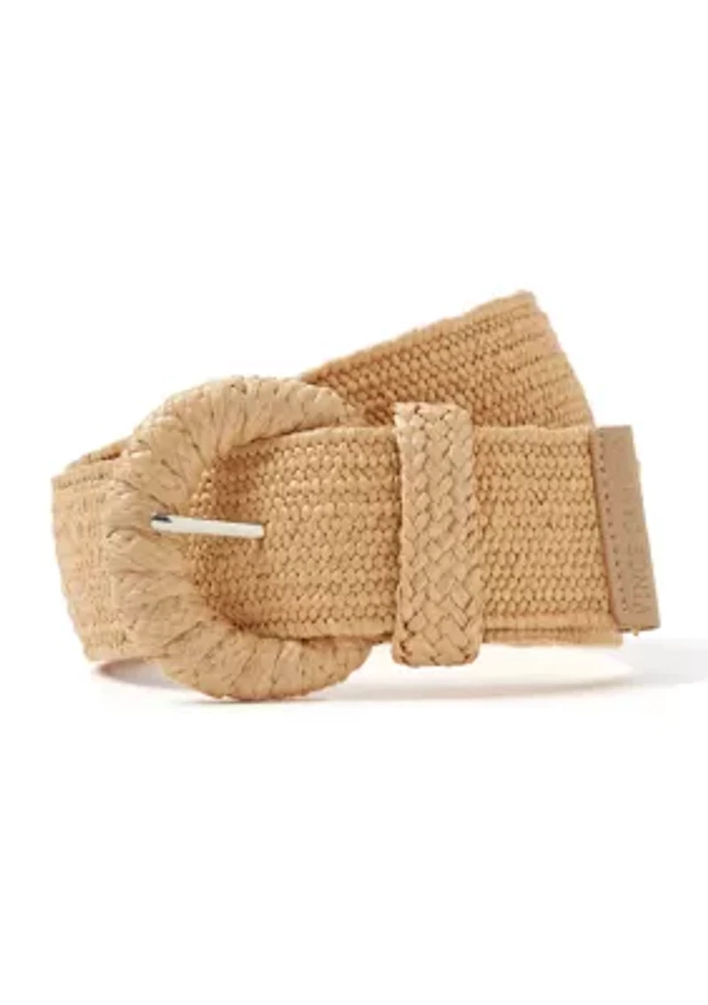 Stretch Rattan Belt with Buckle