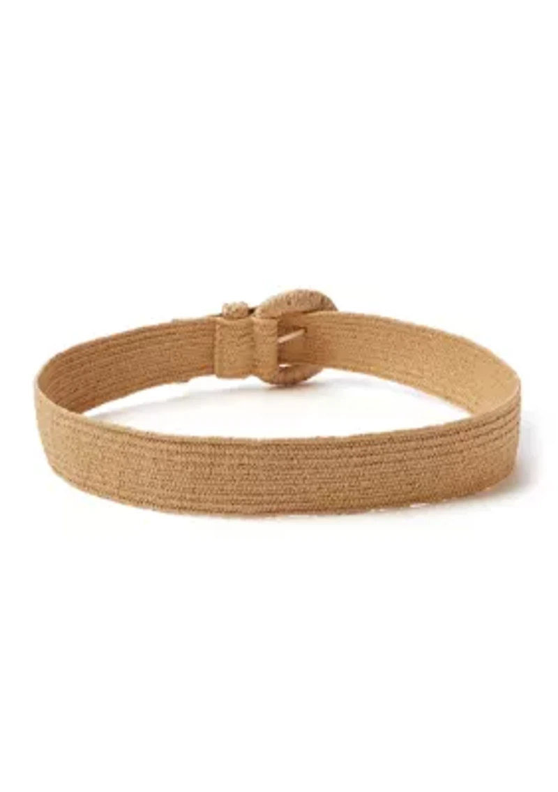 Stretch Rattan Belt with Buckle