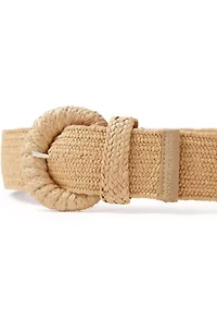 Stretch Rattan Belt with Buckle